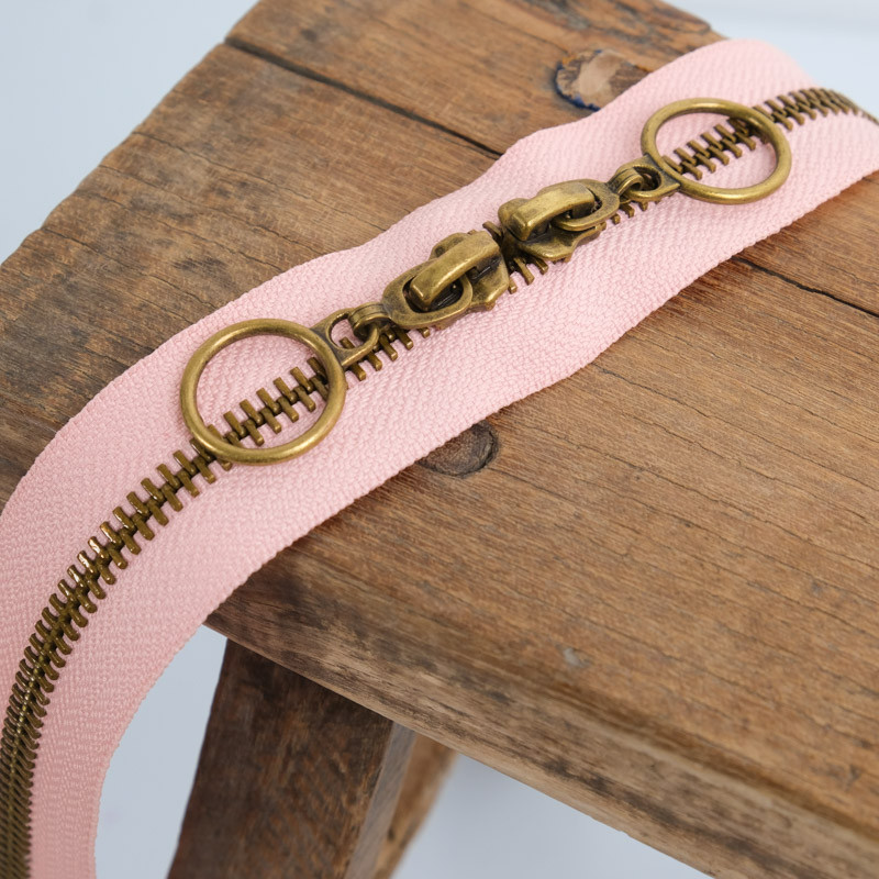 40cm Double Slider Circle Clasp in Powdered Rose Brass - Maison Klem